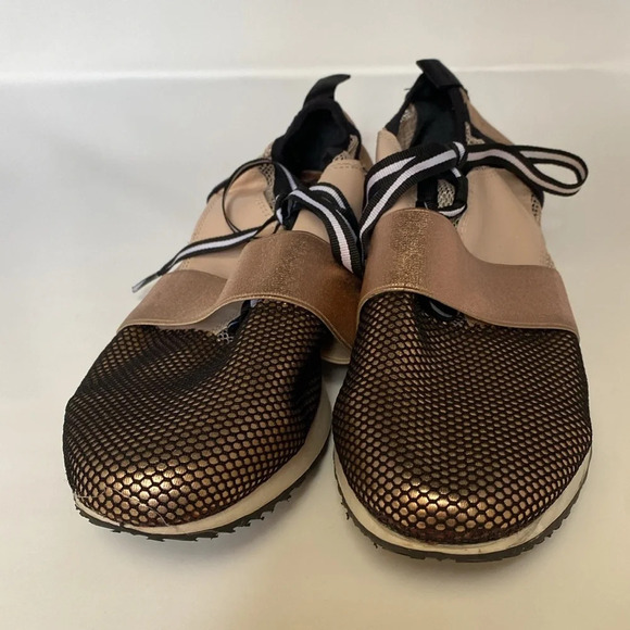 Steve Madden Rose‎ Gold Black Two Tome Kaison Size 8 Fashion Sneakers Pink Mesh - Picture 5 of 10